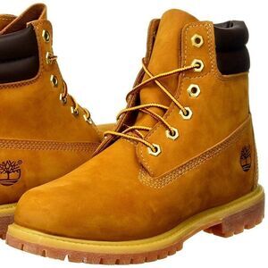 Womens Timberland 6" Waterproof Wheat Double leather collar 7.5 US